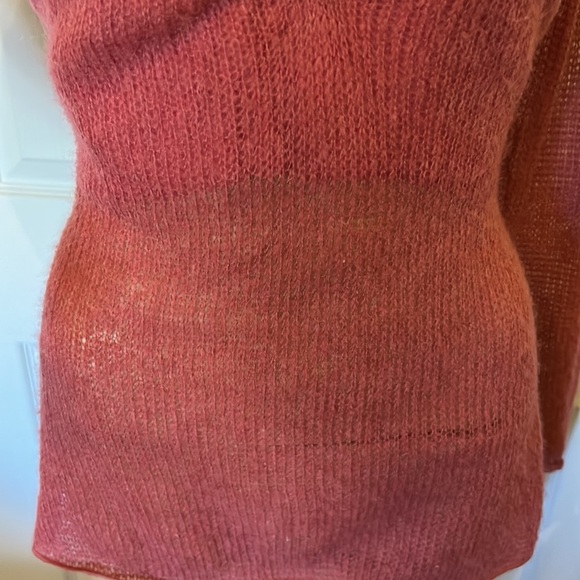 Arden B mauve satin and angora sheer everywhere but bodice dress sweater M - Picture 3 of 8